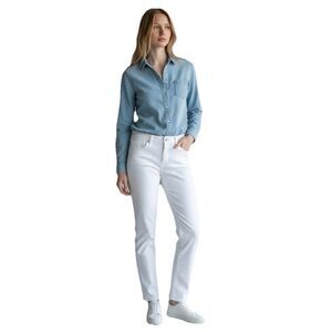 Levi's 711 Skinny Jeans Women's Size 33 x 31L White Tab Mid-Rise White Denim Zip
